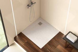 Terran shower tray with white finish