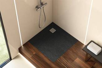 Terran shower tray with black finish