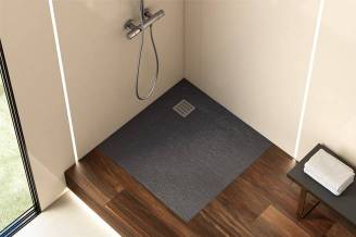 Terran shower tray with slate finish