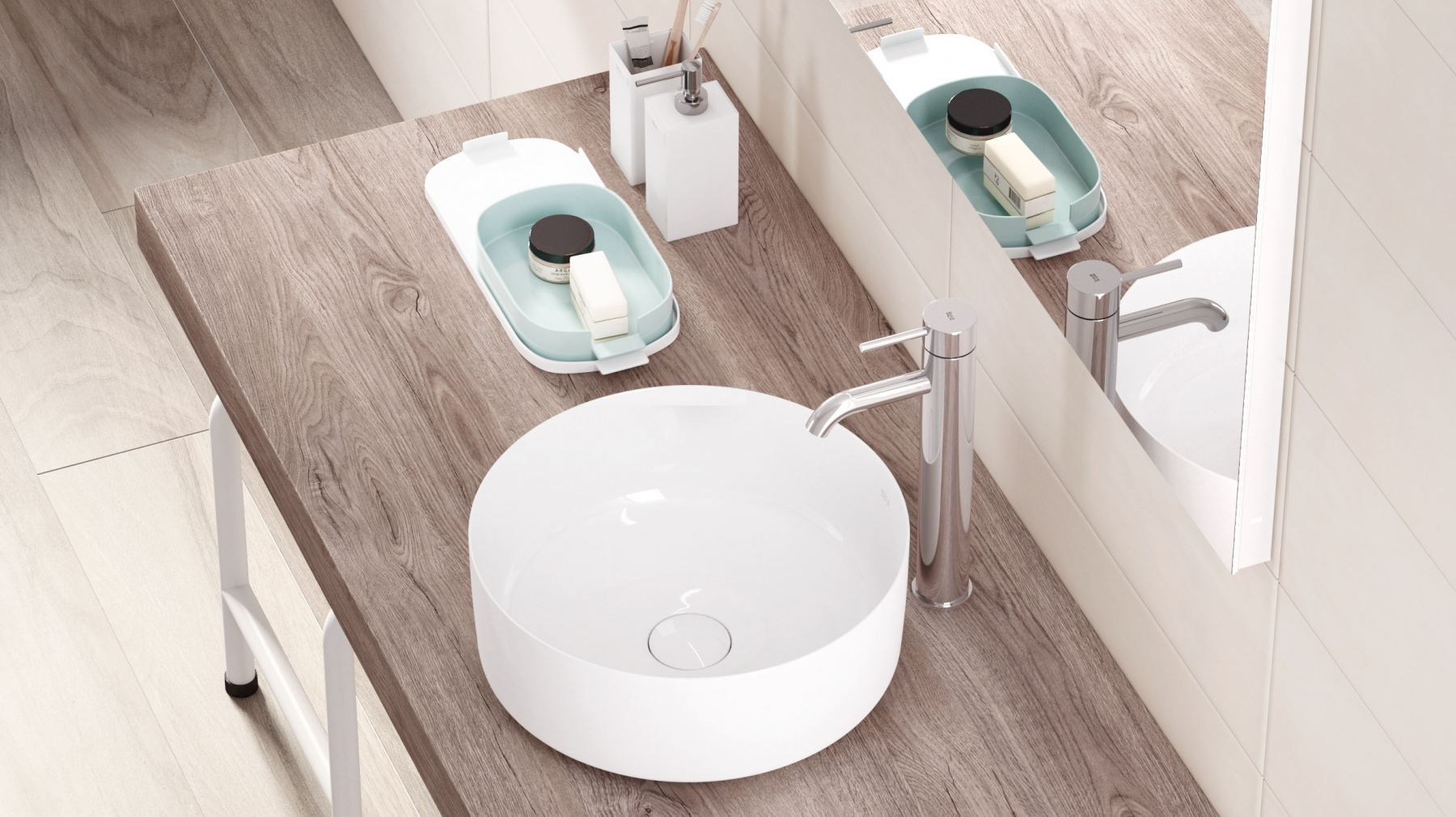 Inspira basin by Roca manufactured in Fineceramic®