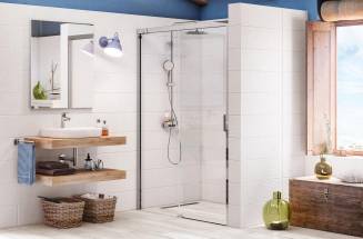 Bathroom space with shower screen by Roca